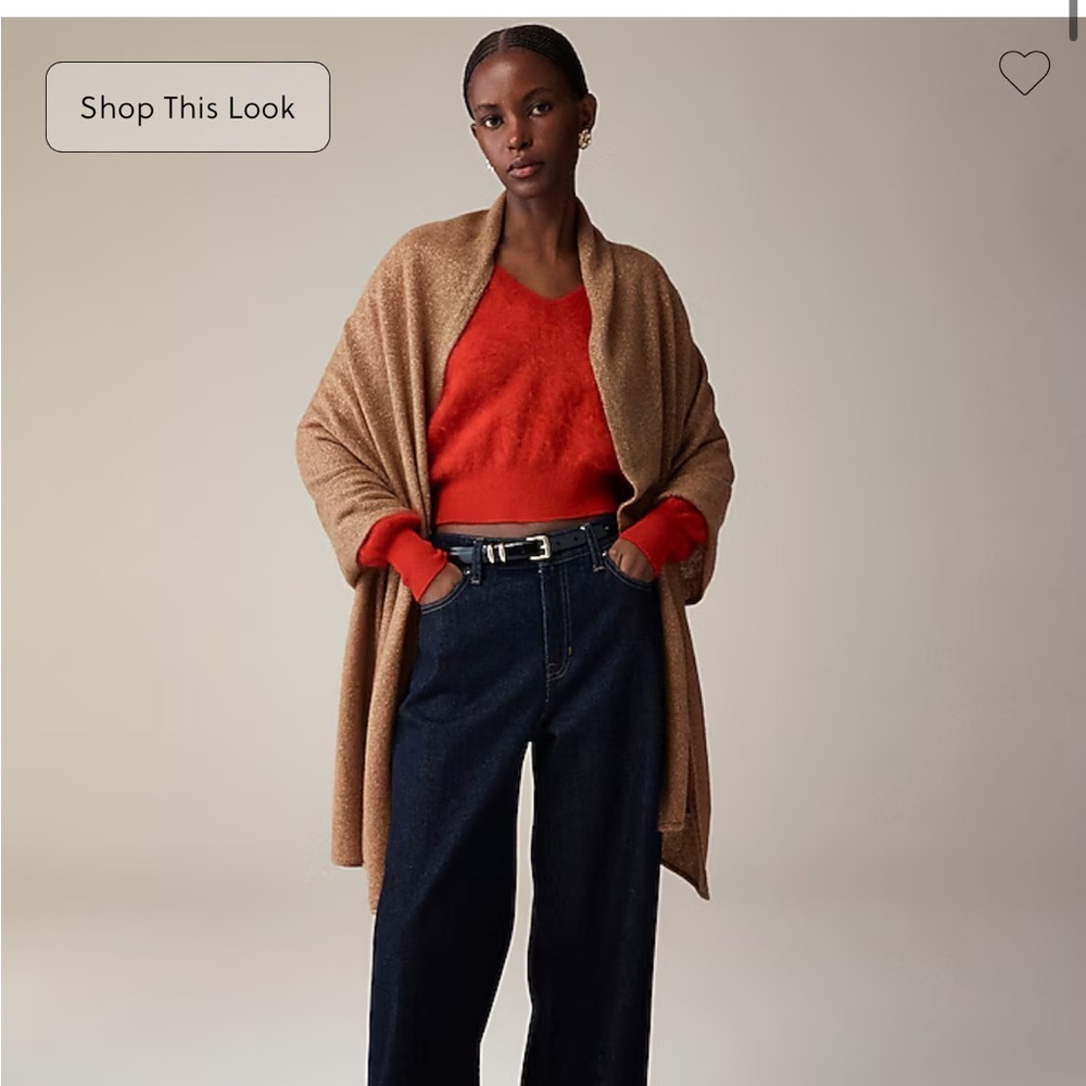 J.Crew Oversized cashmere wrap with Lurex® metallic threads